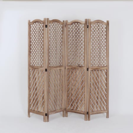 بارتشن خشب مفرغ - لون بيج - 4 قطع