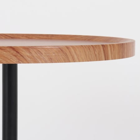 طاولة خدمة خشب بني قواعد خزف بيج