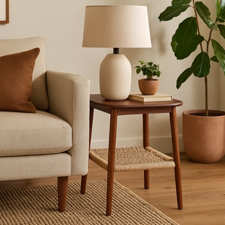 طاولة خدمة - بسطح خشبي