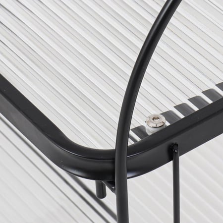 عربة إيليت قابلة للطي - معدن اسود - أرفف بلاستيك