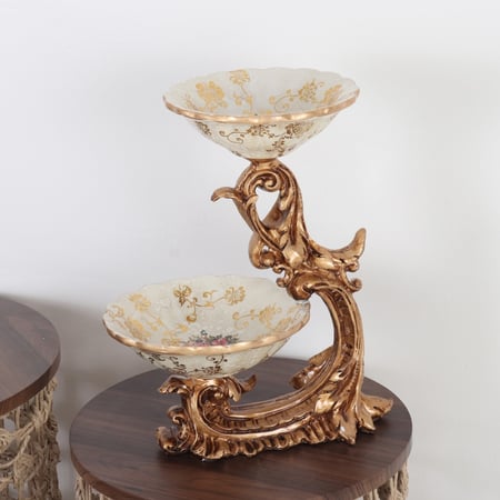 تحفه 2 صحن سيراميك - قاعدة ذهبية