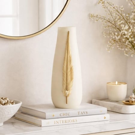 مزهرية الريشة الذهبية الفاخرة