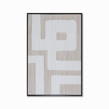 لوحة فنية - تصميم هندسي مودرن - إطار خشب