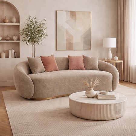 رويال | كنبة شانيل مريحة بتصميم كافيه – بني كافيه – خشب سويدي – ٢٢٨×٨٥×٤٨ سم