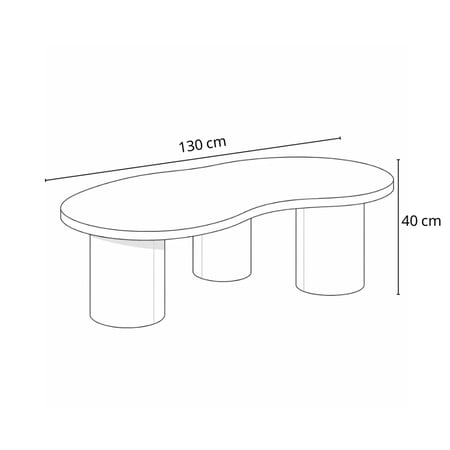 طاولة قهوة بيج - سطح خشبي وقاعدة خشبية أسطوانية