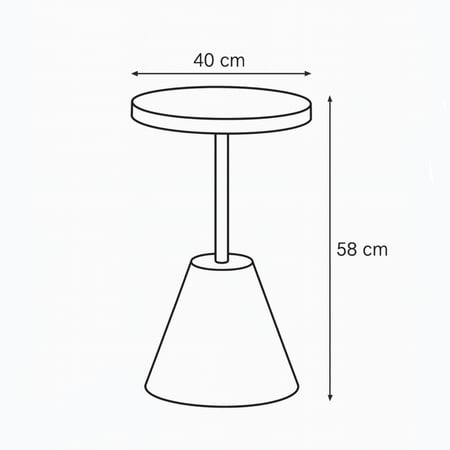 طاولة خدمة خشب داكن بقواعد خزف فاتحة