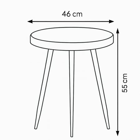 طاولة خدمة - قواعد حديدية - سطح خشبي - حواف ذهبية