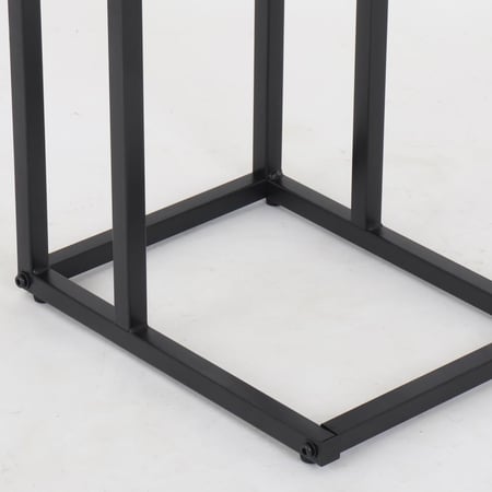 طاولة مفرد ستايلكس - طاولة خدمة سطح بني - قواعد معدن