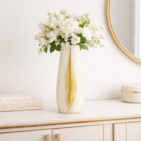 مزهرية الريشة الذهبية الفاخرة