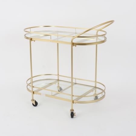 عربه تقديم دورين زجاج بقواعد معدن