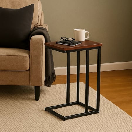 طاولة مفرد ستايلكس - طاولة خدمة سطح بني - قواعد معدن