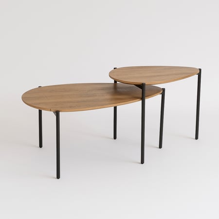 طقم طاولات عصرية - بني