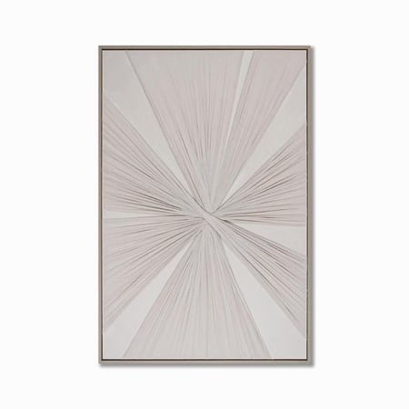 لوحة تجريدية - تصميم كإشعاع الضوء - لون بيج