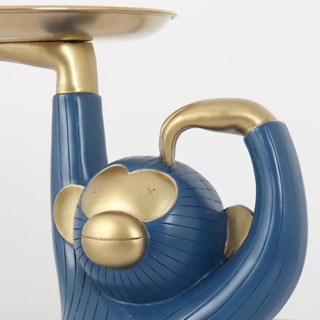 مجسم ذو حامل للضيافة - لون أزرق وذهبي