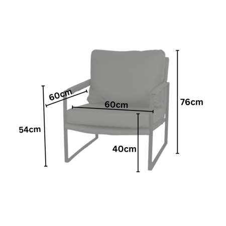 كرسي جلد رمادي - تصميم مربع