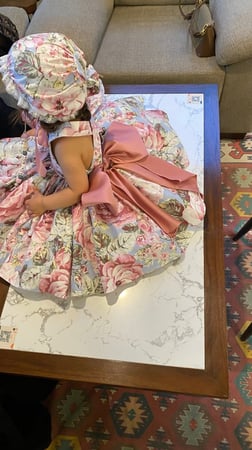 فستان قماش مورد ،تصميم راقي , شامل القبعه