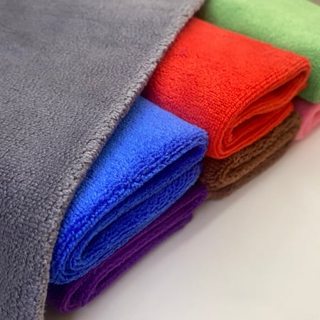 مجموعة فوط نيت مايكروفايبر سبع قطع بألوان متنوعة للتنظيف العميق