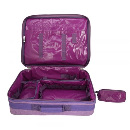 شنطة شاي وقهوة الصمان  بطانة PVC قماش بنفسجي كبير