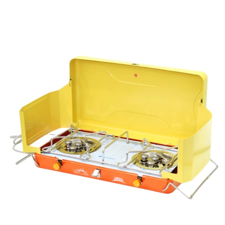 موقد f16 عينين شربوش صغير لون اصفر برتقالي مع شنطه