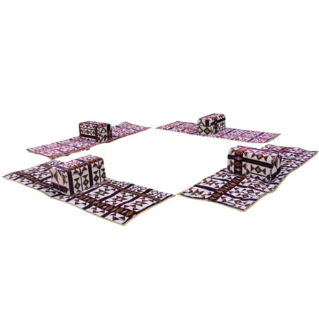 بكج جلسة متكاملة نقشة حجازية مع شنطة للحفظ