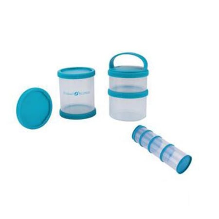 السنيدي طقم حوافظ بهارات اسطوانية 4 دور بلاستيك شفاف بغطاء ازرق