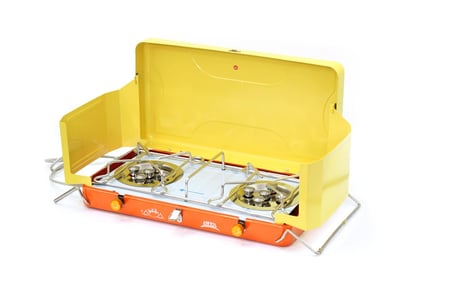 موقد f16 عينين شربوش صغير لون اصفر برتقالي مع شنطه