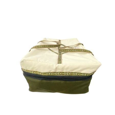 طقم شنط عزبة لون ابيض زيتي ثلاث احجام