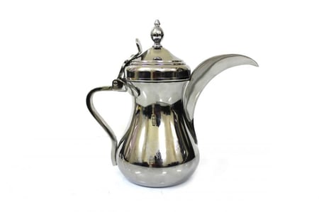 دلة قهوة العساف بغدادية لون فضي مقاس 32