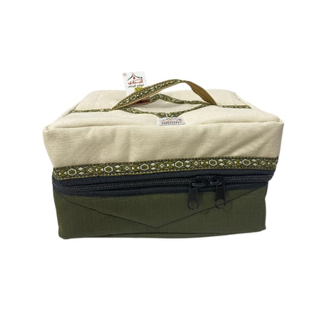 طقم شنط عزبة لون ابيض زيتي ثلاث احجام