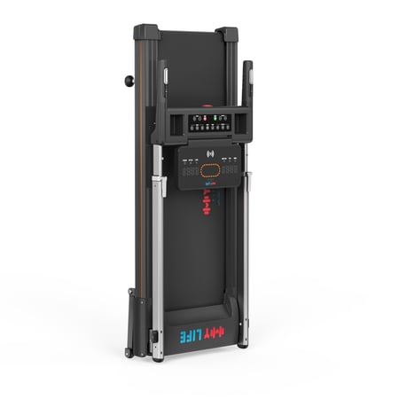 سير كهربائي منزلي AM-J6 – محرك 1.75 حصان – سرعة حتى 12 كم/س – ميل حتى 15% – شاشة LED – شحن لاسلكي – بلوتوث – تخزين رأسي – يتحمل 120 كجم