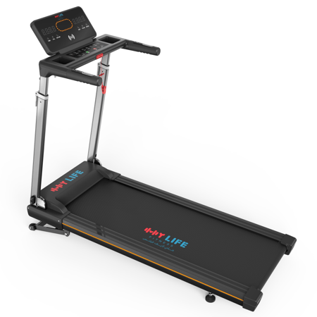 سير كهربائي منزلي AM-J6 – محرك 1.75 حصان – سرعة حتى 12 كم/س – ميل حتى 15% – شاشة LED – شحن لاسلكي – بلوتوث – تخزين رأسي – يتحمل 120 كجم