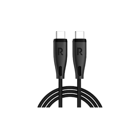 سلك راف باور تايب سي الى تايب سي نايلون بقوة 60 واط بطول 1.2متر - اسود