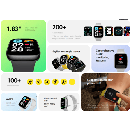 ساعة ذكية شاومي ريدمي واتش 3 اكتيف