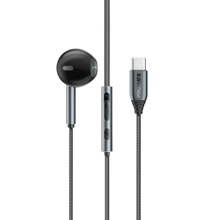 سماعة سلكية بمنفذ USB-C – ميكروفون مدمج بتقنية ENC لعزل الضوضاء، صوت عالي الدقة، مشغل 14 ملم، هيكل ألمنيوم، تحكم في الصوت، وسلك مضاد للتشابك – متوافقة مع جميع أجهزة Type-C