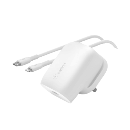 فيش جداري بيلكن بقوة 20 واط + كيبل تايب سي تايب سي