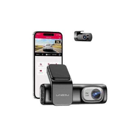 LINGDU – داش كام D600 رؤية مزدوجة أمامية وخلفية بدقة 4K