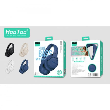 سماعة هوتو HT-711 الاسلكية بتصميم يغطي الأذن بصوت Bass 3D بالوان جميلة