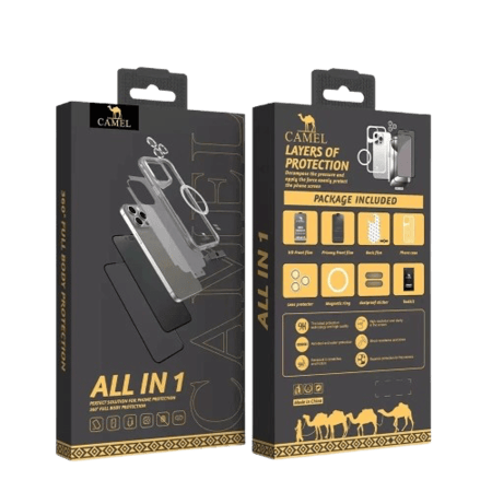 بكج حماية الجمل المتكامل لأجهزة آيفون - 8 قطع لحماية فائقة لجوالك
