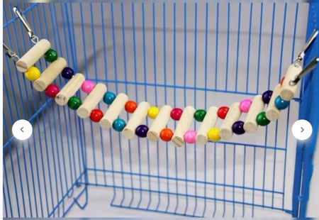 سلم خشبي 2 لعبة طيور - للببغاء وطيور الحب والحيوانات الصغيرة