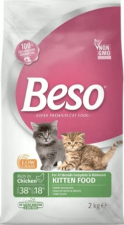 بيسو طعام جاف للقطط الصغيرة نكهة الدجاج اللذيذة Beso Kitten Food Rich