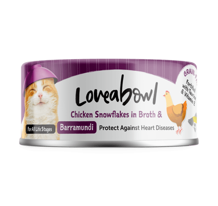 لاف أباول شرايح الدجاج في المرق مع سمك البرمون  Loveabowl Chicken Snowflakes in Broth BARRAMUNDI