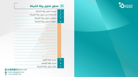 تحليل بيئة الشركة  الشامل