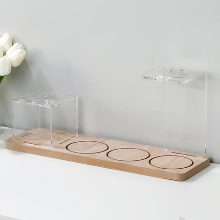 منظم ركن القهوة - خشبي