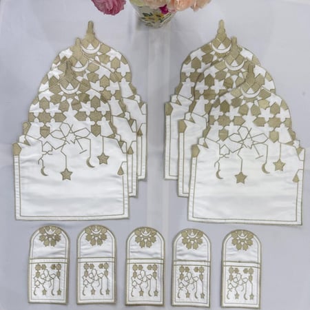 مفارش صحون وملاعق - 6 قطع