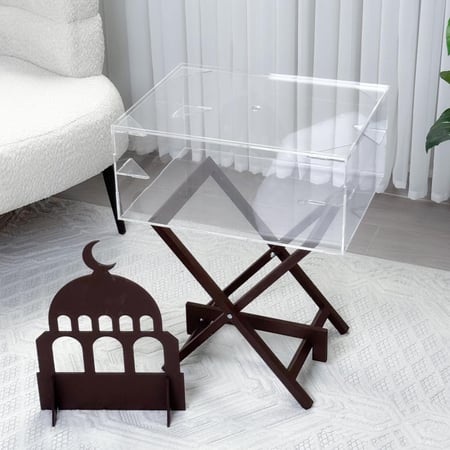 منظم سجاد + ساتر صلاة غطا شفاف