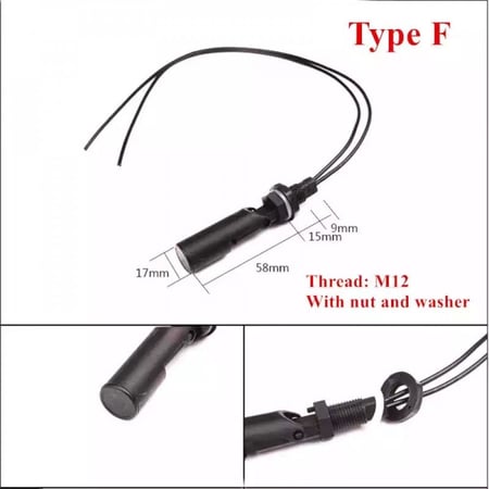 مفتاح عوامة الكترونية أفقية ، تثبيت جانبي ، متحكم بمستشعر مستوى الماء السائل