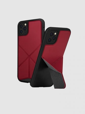 -- يونيك كفر ترانسفورما مع استاند للايفون 11 برو – أحمر