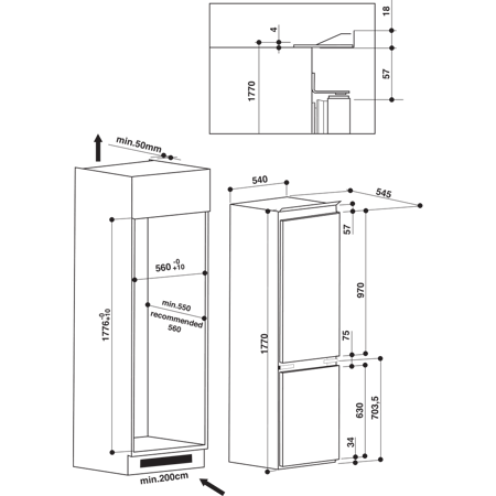 ثلاجة بلت ان اريستون ايطالي ( ARC18 T311 60HZ)