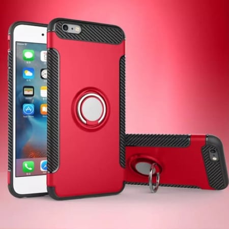 جراب أيفون7بلس و8بلس غطاء حماية مناسب لجوالات  أيفون7بلس  وأيفون8بلس مع مسكة خاتم 360 ْ  وحلقة معدنية للمغناطيس