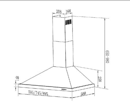 VENICE شفاط مطبخ 90سم هرمي ماطور المنيوم قوة الشفط 1200 ايطالي